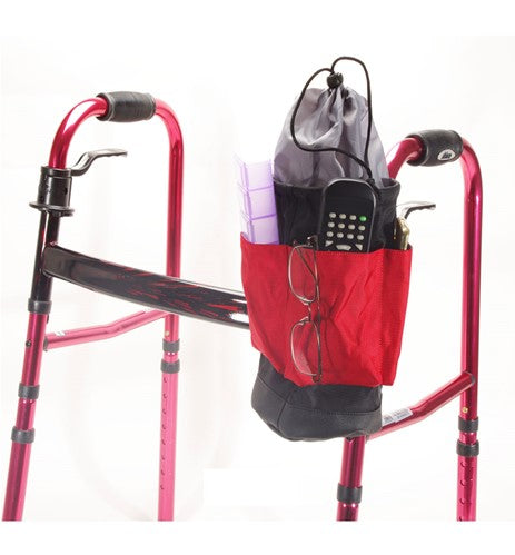 Black & Red Mini Tool Caddie Bag – Compact & Convenient Storage for Walkers, Rollators, Scooters & Wheelchairs